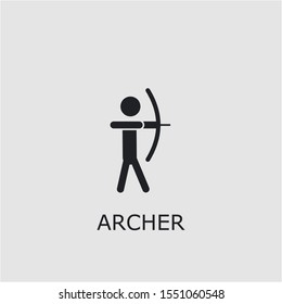 Professional vector archer icon. Archer symbol that can be used for any platform and purpose. High quality archer illustration.