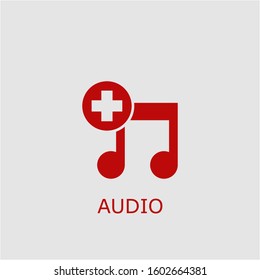 Professional vector audio icon. Audio symbol that can be used for any platform and purpose. High quality audio illustration.