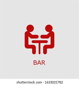 Professional vector bar icon. Bar symbol that can be used for any platform and purpose. High quality bar illustration.