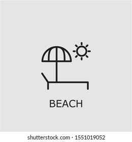 Professional vector beach icon. Beach symbol that can be used for any platform and purpose. High quality beach illustration.