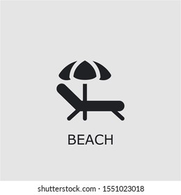 Professional vector beach icon. Beach symbol that can be used for any platform and purpose. High quality beach illustration.
