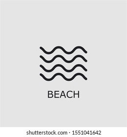 Icono de playa vectorial profesional. Símbolo de playa que se puede utilizar para cualquier plataforma y propósito. Ilustración de playa de alta calidad.