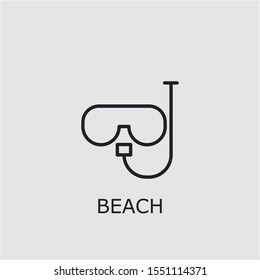 Professional vector beach icon. Beach symbol that can be used for any platform and purpose. High quality beach illustration.
