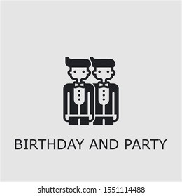 Professional vector birthday and party icon. Birthday and party symbol that can be used for any platform and purpose. High quality birthday and party illustration.