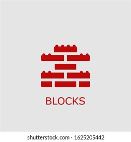 Professional vector blocks icon. Blocks symbol that can be used for any platform and purpose. High quality blocks illustration.