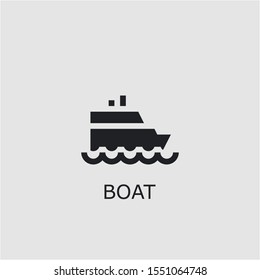 Professional vector boat icon. Boat symbol that can be used for any platform and purpose. High quality boat illustration.
