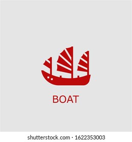 Professional vector boat icon. Boat symbol that can be used for any platform and purpose. High quality boat illustration.