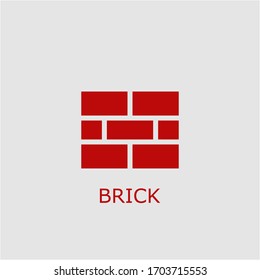 Professional vector brick icon. Brick symbol that can be used for any platform and purpose. High quality brick illustration.