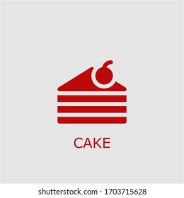 Professional vector cake icon. Cake symbol that can be used for any platform and purpose. High quality cake illustration.