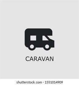 Professional vector caravan icon. Caravan symbol that can be used for any platform and purpose. High quality caravan illustration.