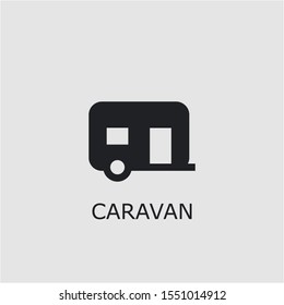 Professional vector caravan icon. Caravan symbol that can be used for any platform and purpose. High quality caravan illustration.