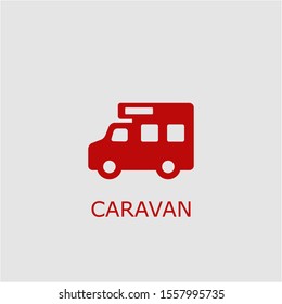 Professional vector caravan icon. Caravan symbol that can be used for any platform and purpose. High quality caravan illustration.