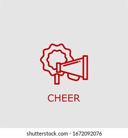 Icono de aclamación vectorial profesional. Símbolo "Cheer" que se puede utilizar para cualquier plataforma y propósito. Ilustración alegre de alta calidad.