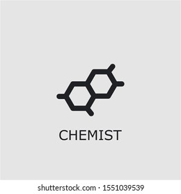 Professional vector chemist icon. Chemist symbol that can be used for any platform and purpose. High quality chemist illustration.