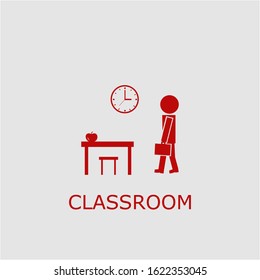 Professional vector classroom icon. Classroom symbol that can be used for any platform and purpose. High quality classroom illustration.