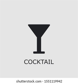 Professional vector cocktail icon. Cocktail symbol that can be used for any platform and purpose. High quality cocktail illustration.