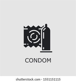 Professional vector condom icon. Condom symbol that can be used for any platform and purpose. High quality condom illustration.