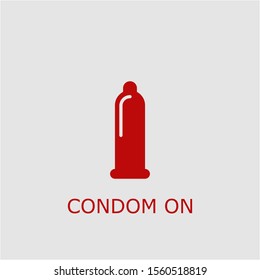 Professional vector condom on icon. Condom on symbol that can be used for any platform and purpose. High quality condom on illustration.