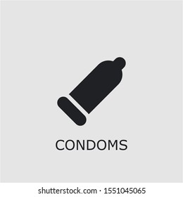 Professional vector condoms icon. Condoms symbol that can be used for any platform and purpose. High quality condoms illustration.