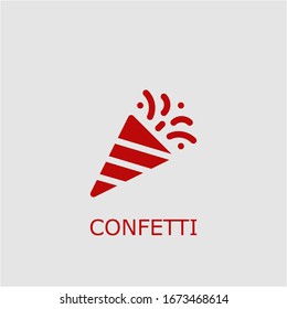 Professional vector confetti icon. Confetti symbol that can be used for any platform and purpose. High quality confetti illustration.