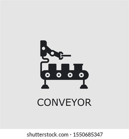 Professional vector conveyor icon. Conveyor symbol that can be used for any platform and purpose. High quality conveyor illustration.