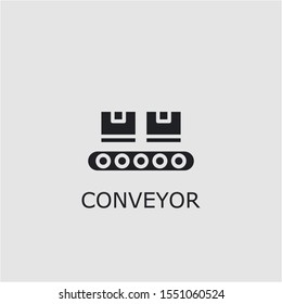 Professional vector conveyor icon. Conveyor symbol that can be used for any platform and purpose. High quality conveyor illustration.