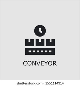 Professional vector conveyor icon. Conveyor symbol that can be used for any platform and purpose. High quality conveyor illustration.