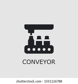 Professional vector conveyor icon. Conveyor symbol that can be used for any platform and purpose. High quality conveyor illustration.