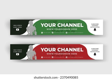 professional Vector corporate unique YouTube cover template, YouTube banner channel art or cover template design