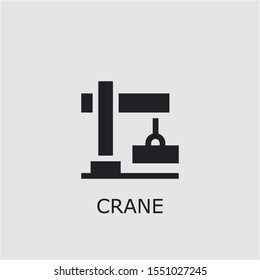 Professional vector crane icon. Crane symbol that can be used for any platform and purpose. High quality crane illustration.
