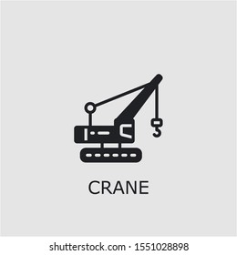 Professional vector crane icon. Crane symbol that can be used for any platform and purpose. High quality crane illustration.