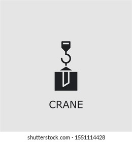 Professional vector crane icon. Crane symbol that can be used for any platform and purpose. High quality crane illustration.