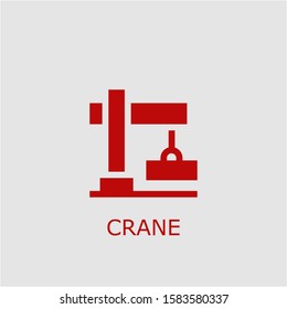 Professional vector crane icon. Crane symbol that can be used for any platform and purpose. High quality crane illustration.