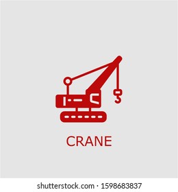 Professional vector crane icon. Crane symbol that can be used for any platform and purpose. High quality crane illustration.