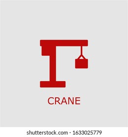 Professional vector crane icon. Crane symbol that can be used for any platform and purpose. High quality crane illustration.