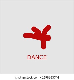 Professional vector dance icon. Dance symbol that can be used for any platform and purpose. High quality dance illustration.