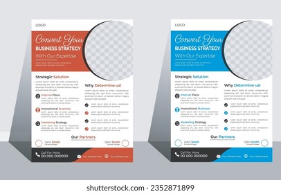 Professional vector design modern business Flyer template with company logo.