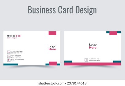 Diseño vectorial profesional tarjeta de visita moderna con el logotipo de la empresa.Tarjeta de visita para uso profesional y personal.