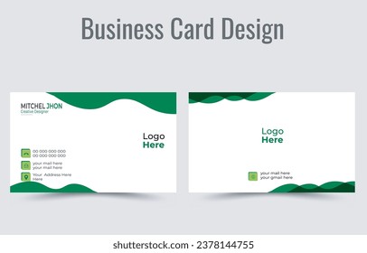 Professional vector design modern business card with company logo.