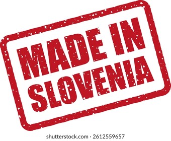 Professional vector design of a “Made in Slovenia” stamp, suitable for packaging, commerce, and local branding