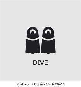 Professional vector dive icon. Dive symbol that can be used for any platform and purpose. High quality dive illustration.