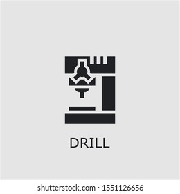 Professional vector drill icon. Drill symbol that can be used for any platform and purpose. High quality drill illustration.
