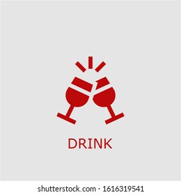 Professional vector drink icon. Drink symbol that can be used for any platform and purpose. High quality drink illustration.