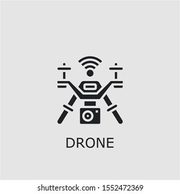 Professional vector drone icon. Drone symbol that can be used for any platform and purpose. High quality drone illustration.
