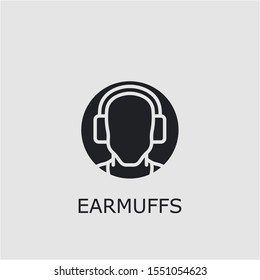 Professional vector earmuffs icon. Earmuffs symbol that can be used for any platform and purpose. High quality earmuffs illustration.