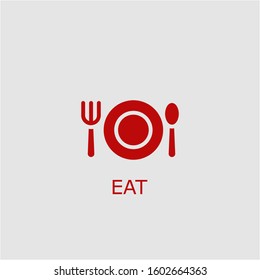 Professional vector eat icon. Eat symbol that can be used for any platform and purpose. High quality eat illustration.