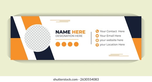 Profissional vetor e layout de assinatura de e-mail, colorido moderno assinatura de e-mail modelo mínimo
