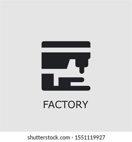Professional vector factory icon. Factory symbol that can be used for any platform and purpose. High quality factory illustration.