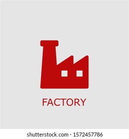 Professional vector factory icon. Factory symbol that can be used for any platform and purpose. High quality factory illustration.