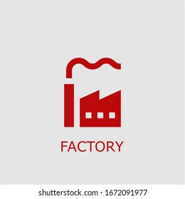Professional vector factory icon. Factory symbol that can be used for any platform and purpose. High quality factory illustration.
